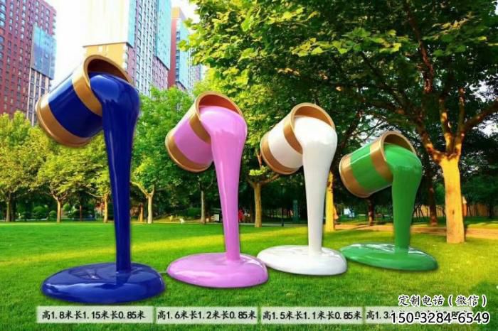 公園油漆桶雕塑 酒店門口雕塑 彩繪擺件