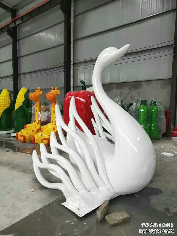 園林玻璃鋼天鵝雕塑 風(fēng)景區(qū)仿真雕塑 廣場(chǎng)小品