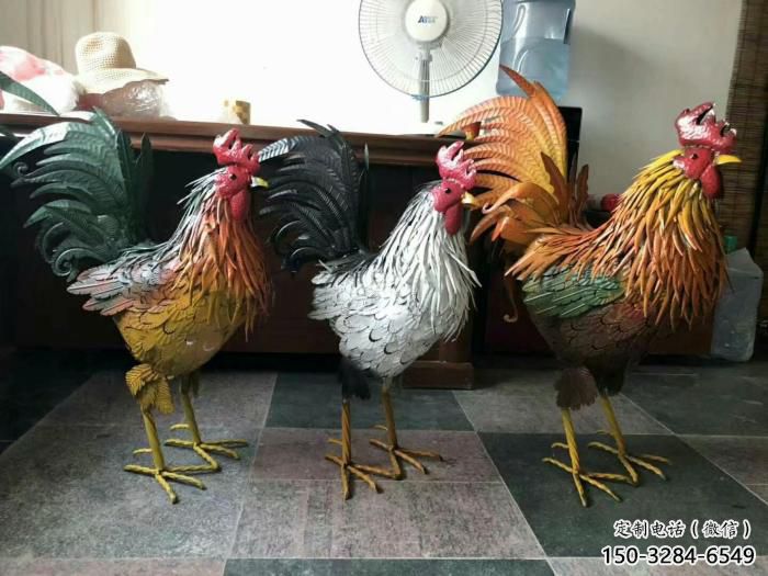 風景區玻璃鋼公雞雕塑廠家 售樓處廣場雕塑 仿古擺件