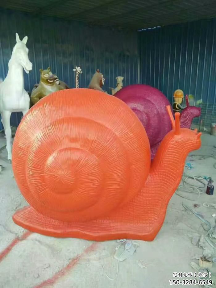 庭院玻璃鋼蝸牛雕塑廠家 城市古銅色雕塑 動物小品