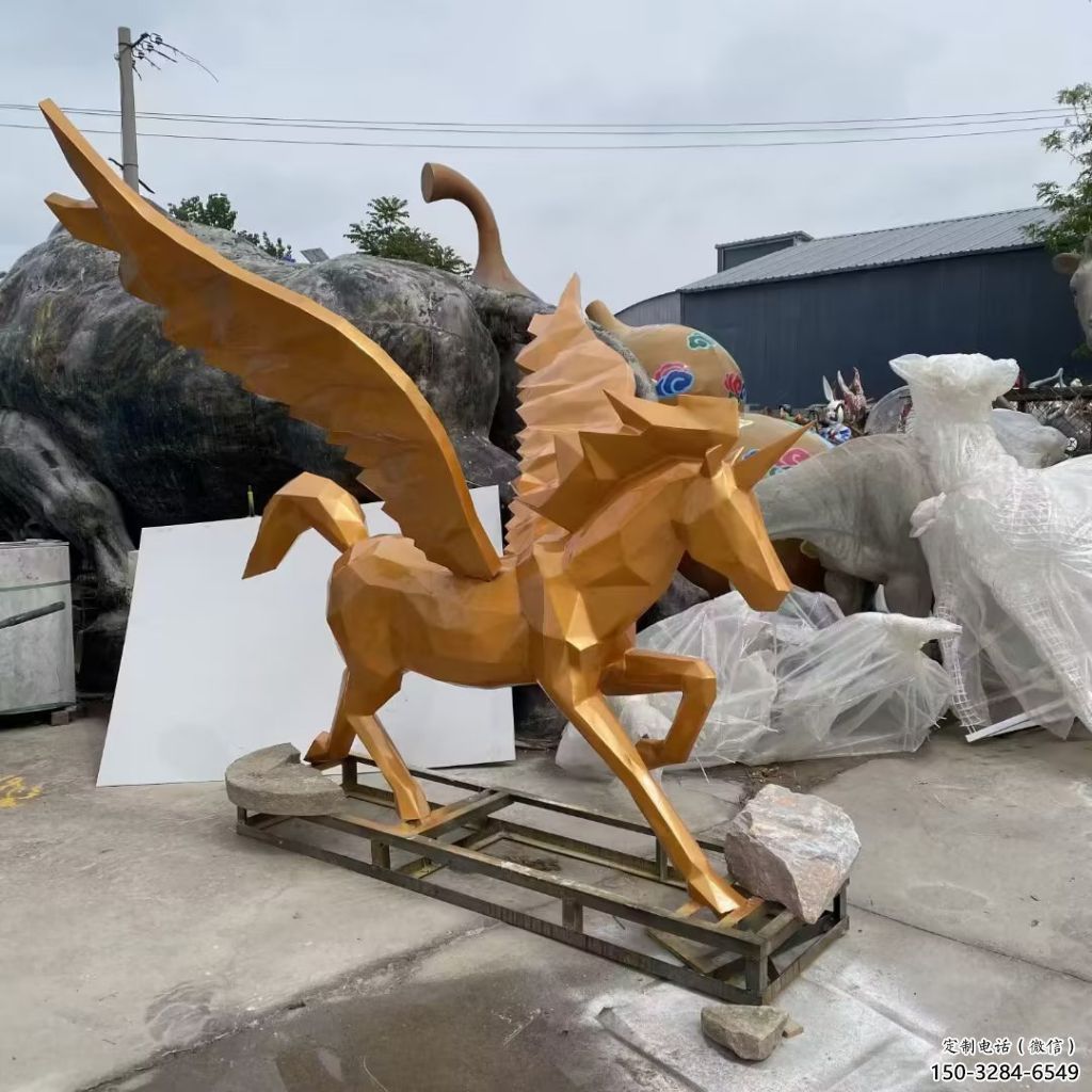風(fēng)景區(qū)玻璃鋼飛馬雕塑 售樓處廣場雕塑 仿古擺件
