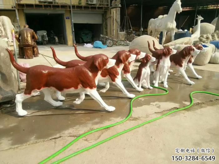 玻璃鋼仿真小狗雕塑 店門(mén)口園林雕塑 動(dòng)物小品