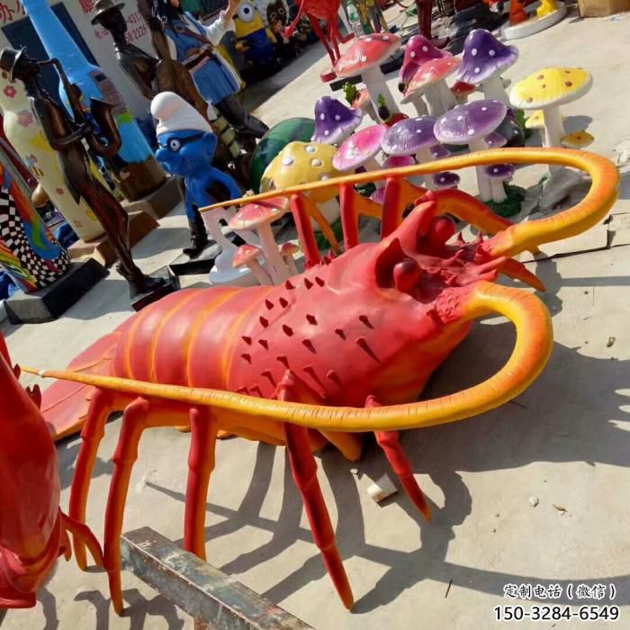 風(fēng)景區(qū)玻璃鋼龍蝦雕塑 售樓處廣場雕塑 仿古擺件