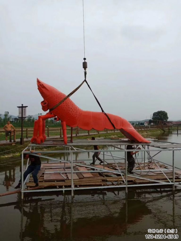 售樓處玻璃鋼龍蝦雕塑 仿真雕塑 海洋生物擺件