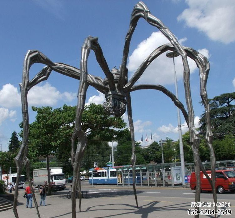 園林不銹鋼蜘蛛雕塑 城市廣場雕塑 步行街擺件