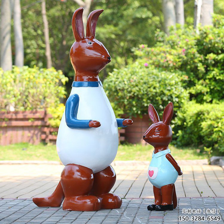 售樓處玻璃鋼袋鼠雕塑 商業街仿真雕塑 動物擺件