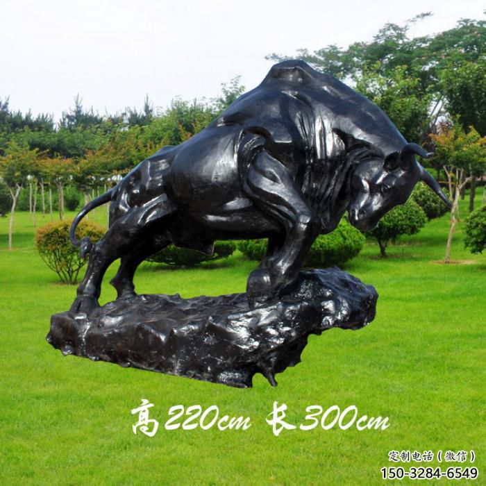 店門(mén)口玻璃鋼開(kāi)荒牛雕塑 創(chuàng)意景觀雕塑 仿真擺件
