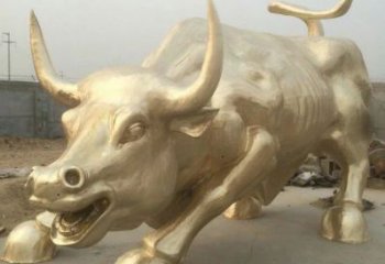 公園開(kāi)荒牛銅雕塑 酒店門(mén)口雕塑 彩繪擺件