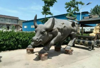 古銅色開(kāi)荒牛銅雕塑 大型城市雕塑 商業(yè)街?jǐn)[件