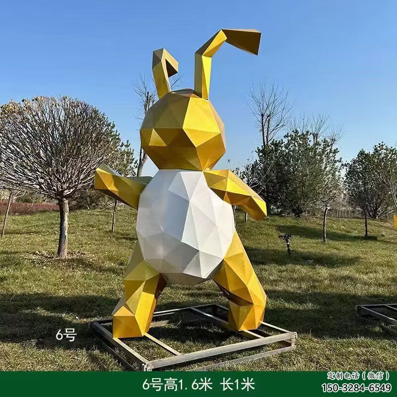 不銹鋼切面兔子雕塑 風景區仿真雕塑 廣場小品