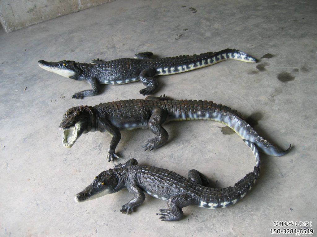 庭院玻璃鋼鱷魚雕塑 城市古銅色雕塑 動物小品