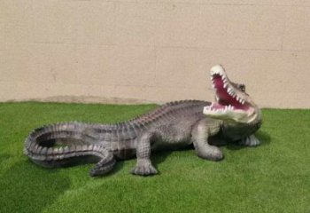商場玻璃鋼鱷魚雕塑 仿真動物雕塑 店門口小品