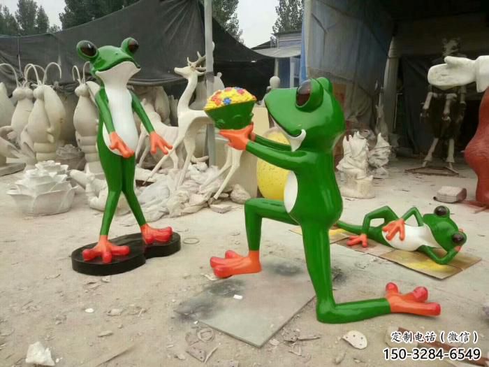 田間玻璃鋼青蛙雕塑 彩繪仿真雕塑 園林擺件