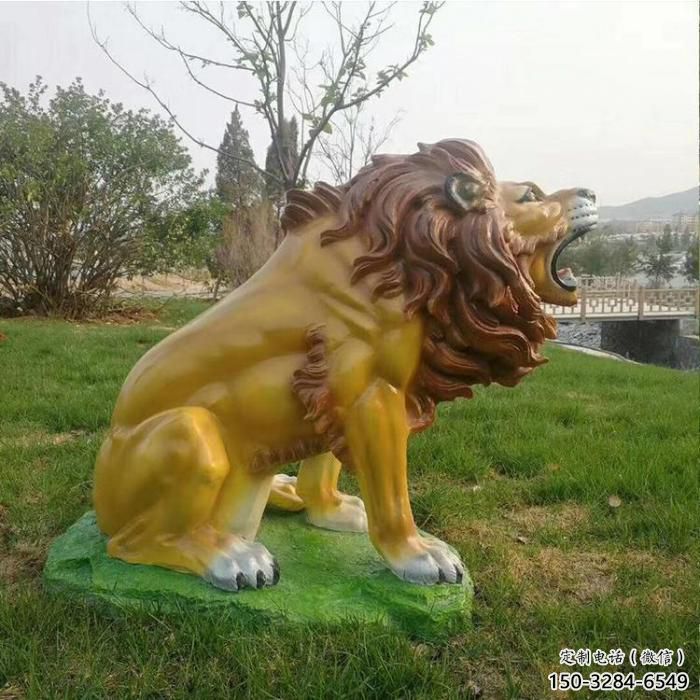 酒店玻璃鋼老虎雕塑 庭院仿真雕塑 彩繪小品