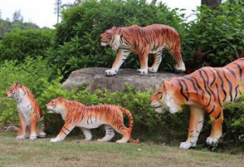 公園玻璃鋼老虎雕塑 酒店門口雕塑 彩繪擺件