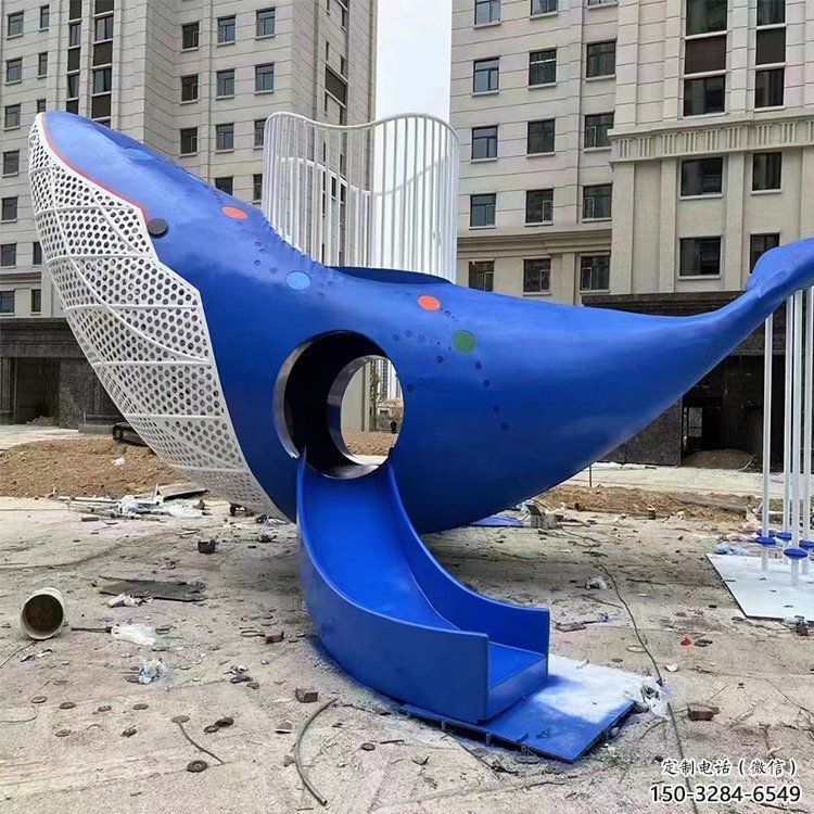 鯨魚雕塑廠家，烤漆彩繪工藝，公園廣場景觀擺件 (2)