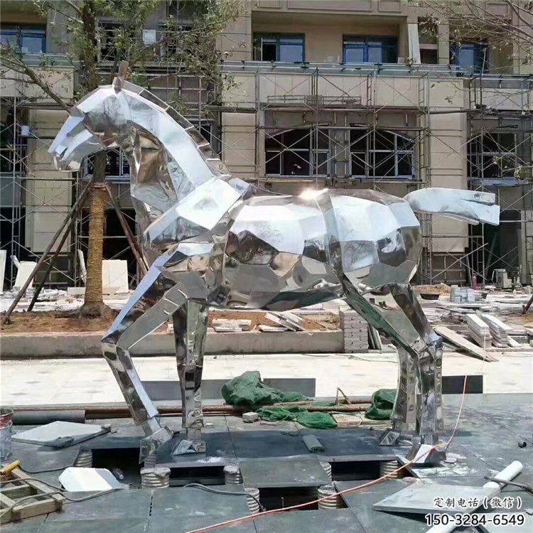 風(fēng)景區(qū)不銹鋼駿馬雕塑 售樓處廣場(chǎng)雕塑 仿古擺件