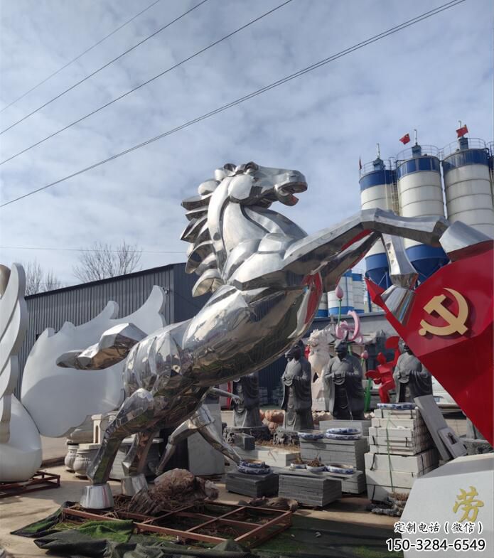 不銹鋼駿馬雕塑廠家 田間彩繪雕塑 仿真擺件