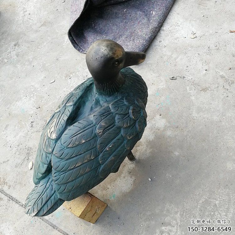 銅鴨子雕塑廠家，仿古工藝，公園廣場(chǎng)動(dòng)物擺件 (5)