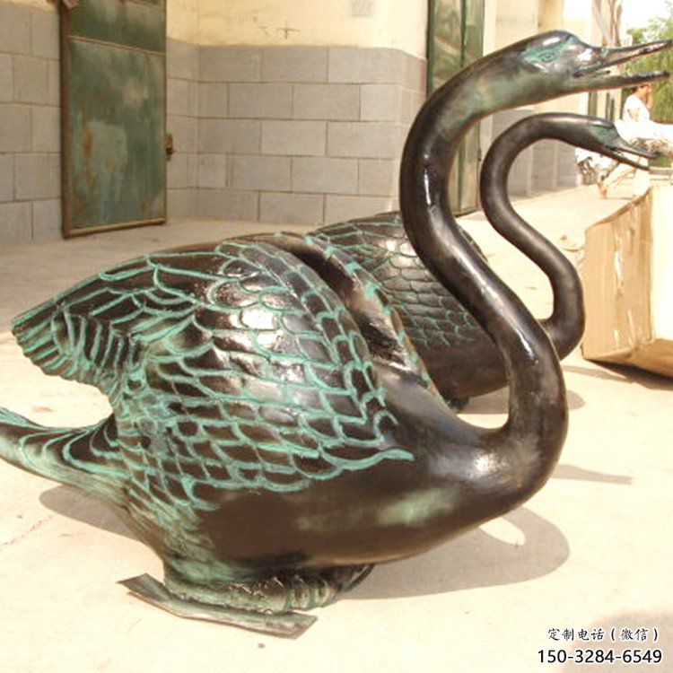 鴨子雕塑廠家，仿真動(dòng)物， 公園廣場(chǎng)街頭擺件 (2)