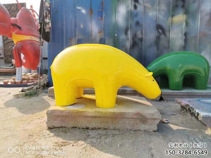 不銹鋼大熊雕塑，公園廣場(chǎng)雕塑，仿真彩繪工藝 (13)