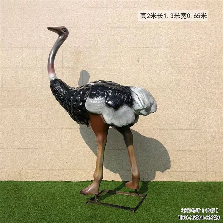 仿真彩繪鴕鳥雕塑廠家，公園廣場(chǎng)動(dòng)物，大型園林小品