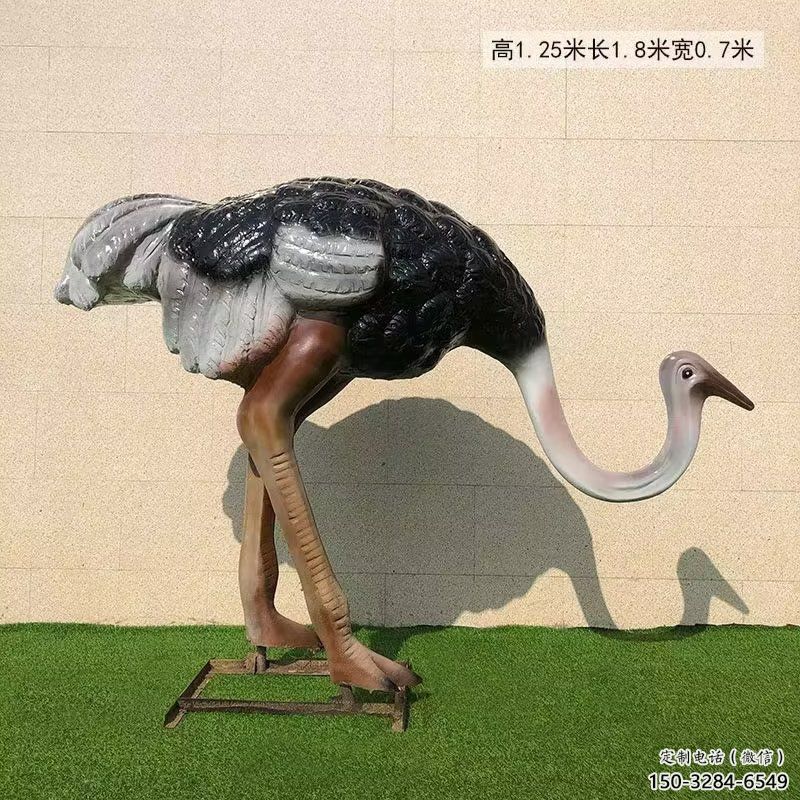 抽象鴕鳥雕塑 店門口彩繪雕塑 步行街擺件