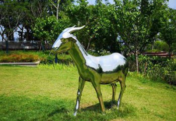 不銹鋼山羊雕塑加工廠，仿真動物，戶外公園擺件