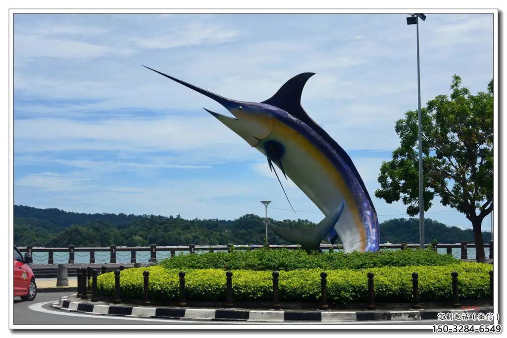 仿真劍魚雕塑生產廠家，海洋生物雕塑，公園廣場大型雕塑