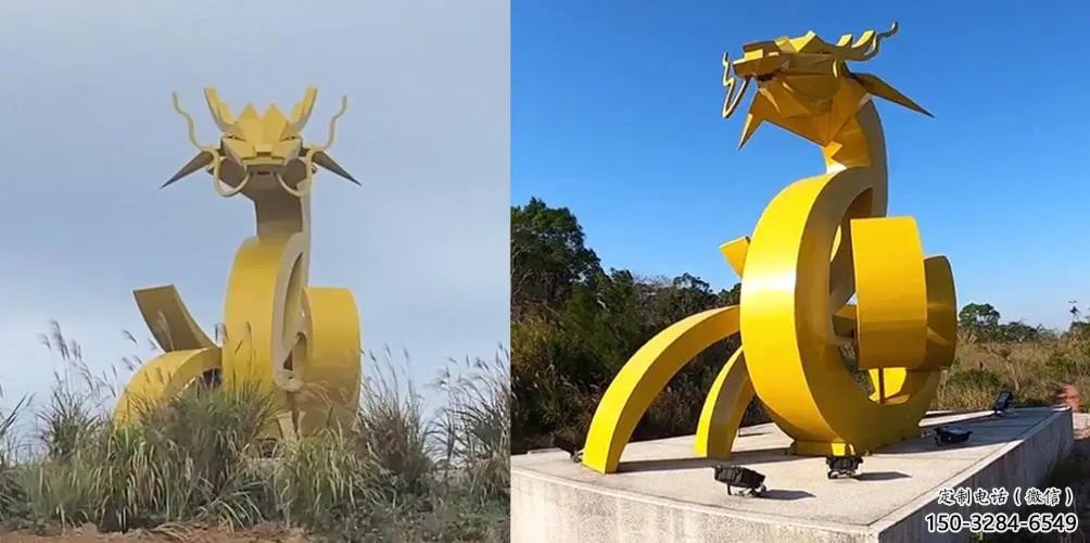 抽象大型龍頭雕塑，鑄銅動物雕塑，房地產售樓處擺件