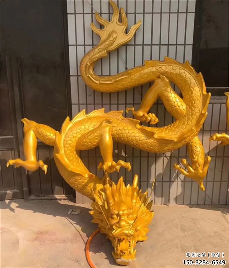 仿真龍頭雕塑，鑄銅動物雕塑，房地產售樓處擺件