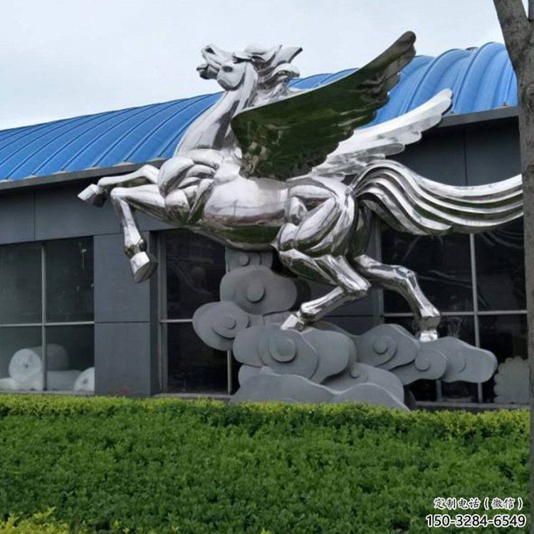 幾何抽象奔馬雕塑，城市動物擺件，大型廣場小品