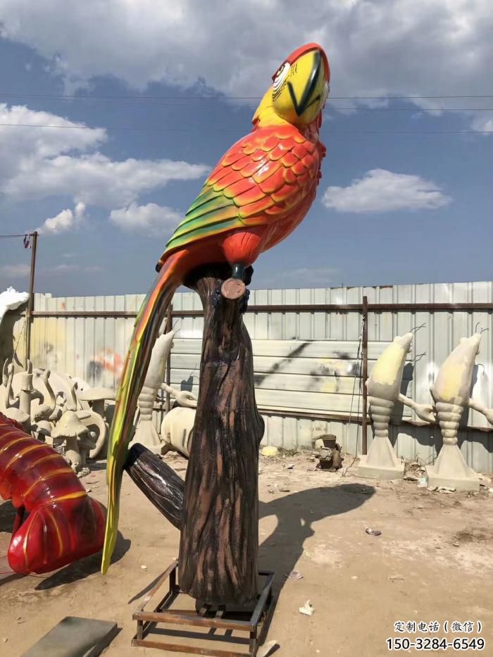 優(yōu)價(jià)鸚鵡雕塑，鳥禽擺件，彩繪仿真工藝