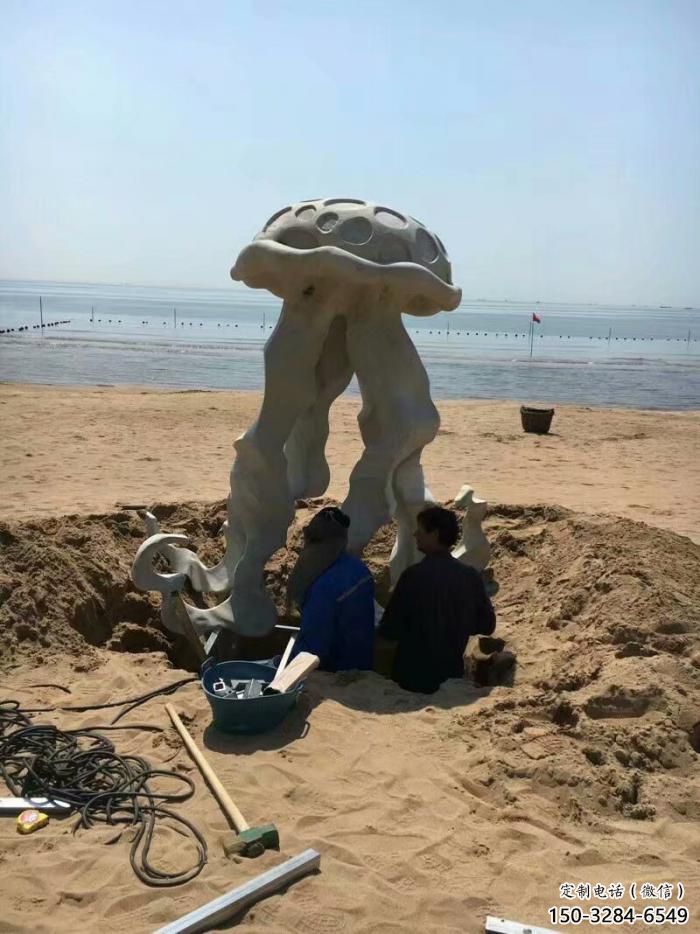 玻璃鋼園林水母雕塑 風景區仿真雕塑 廣場小品