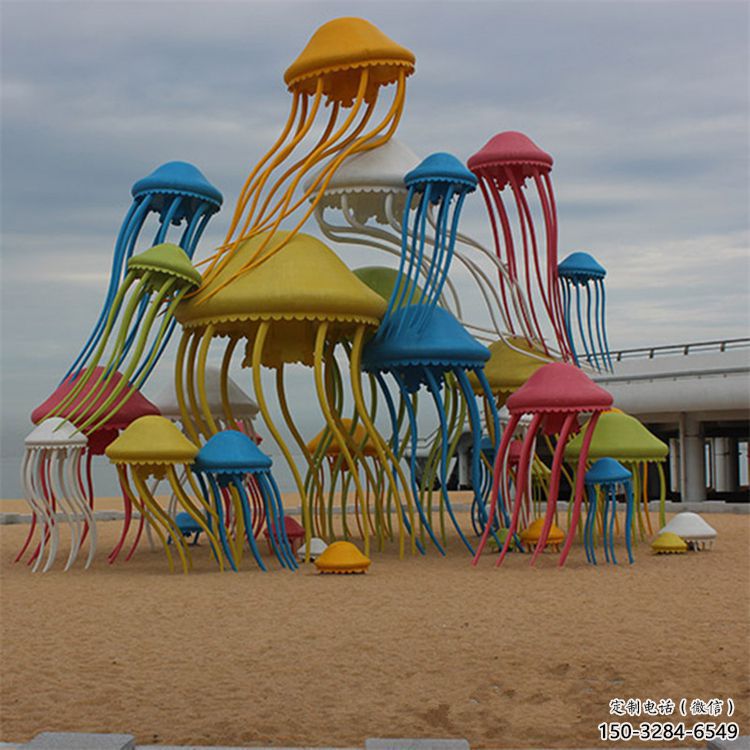 公園水母雕塑 酒店門口雕塑 彩繪擺件