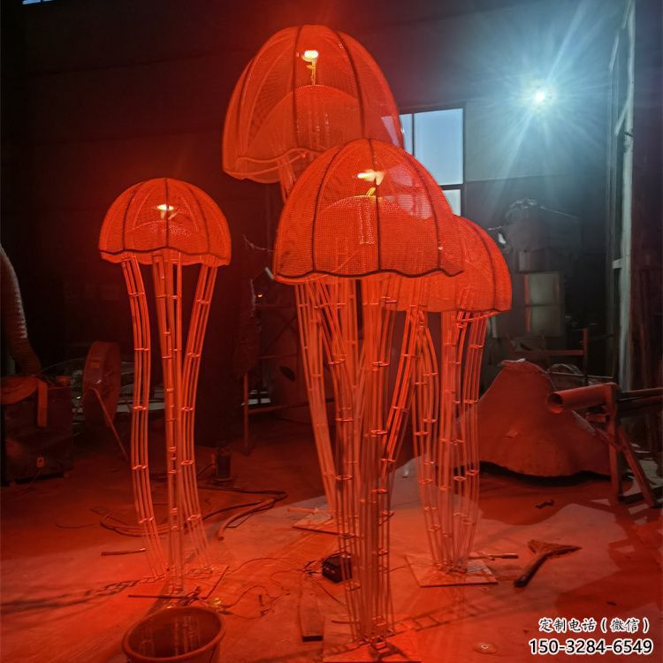 酒店水母雕塑 庭院仿真雕塑 彩繪小品