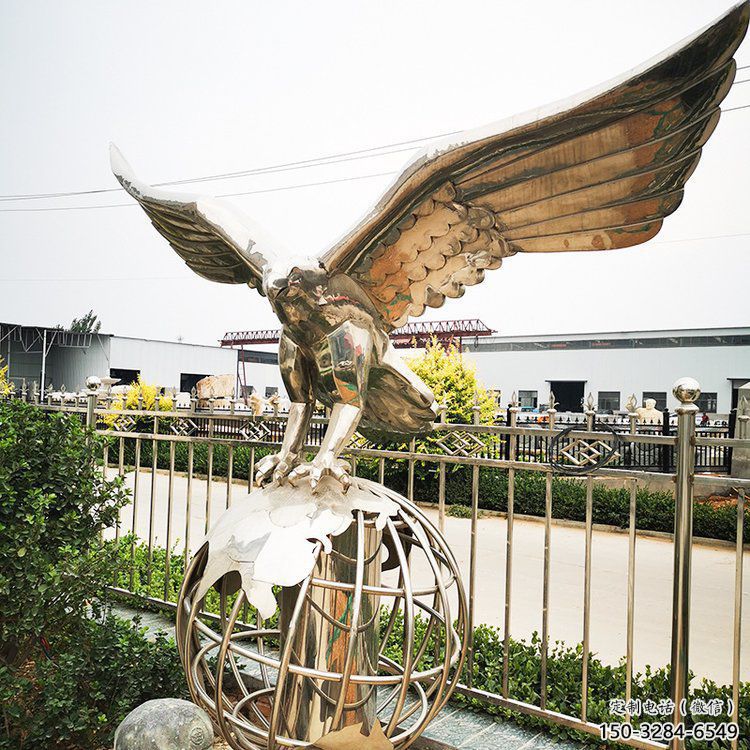 老鷹造型雕塑廠，不銹鋼動物，室外飛鳥雕塑