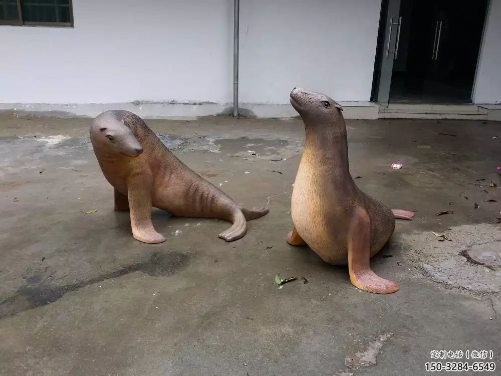 商業(yè)街海豹雕塑 售樓處雕塑 海洋生物擺件