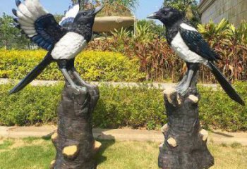 大型玻璃鋼喜鵲雕塑 廣場(chǎng)近代雕塑 門口小品