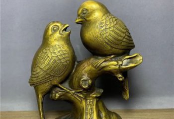 大型鑄銅喜鵲雕塑 商業(yè)街廣場(chǎng)雕塑 古銅色擺件