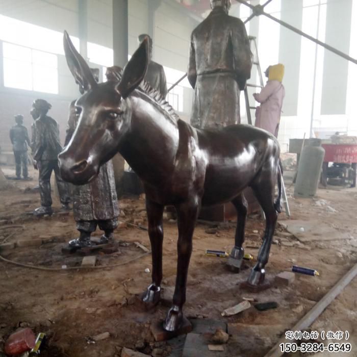 仿真鑄銅毛驢雕塑廠家 店門口園林雕塑 動物小品