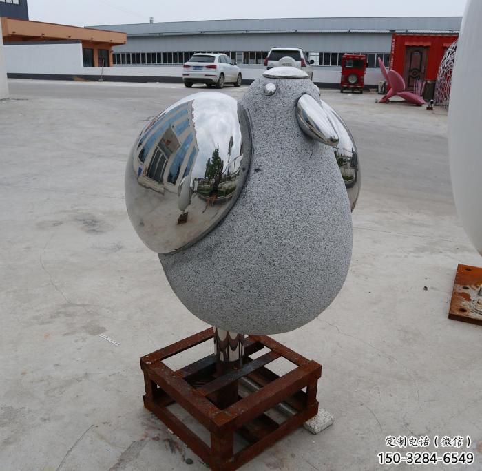 操場鳥類雕塑，公園主題，鏡面工藝