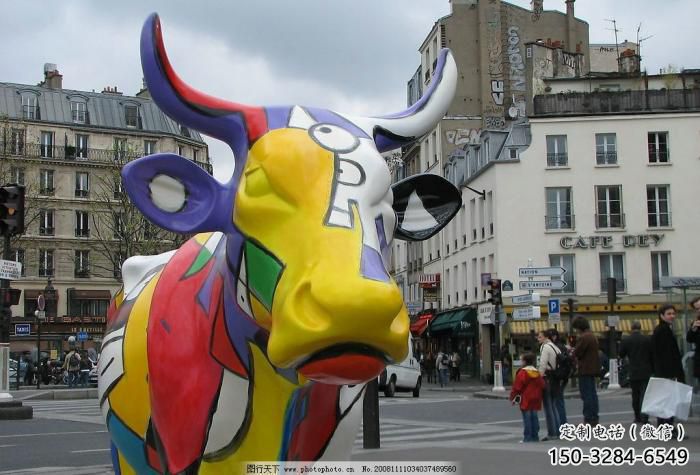 幼兒園小牛雕塑，動物主題，仿古工藝