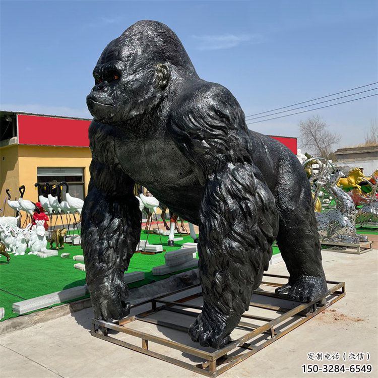 酒店猩猩雕塑，家禽主題，鍍銅工藝