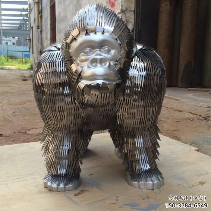 庭院猩猩雕塑，動物主題，拉絲工藝