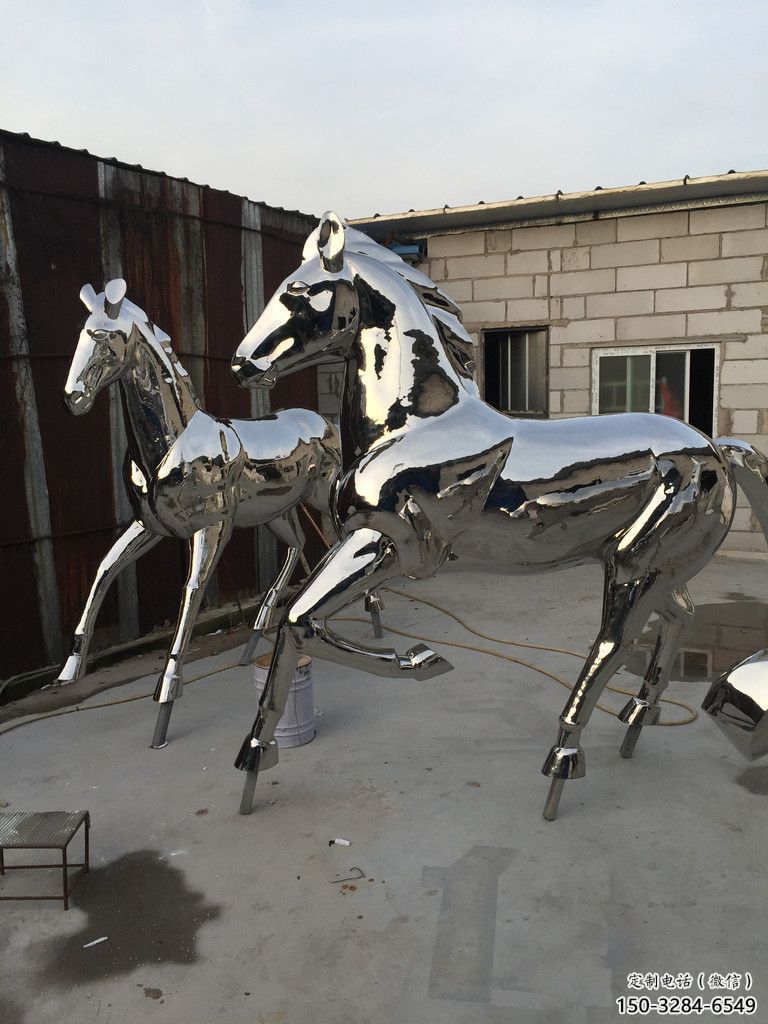 公園戰馬雕塑，廣場園林主題，仿古工藝