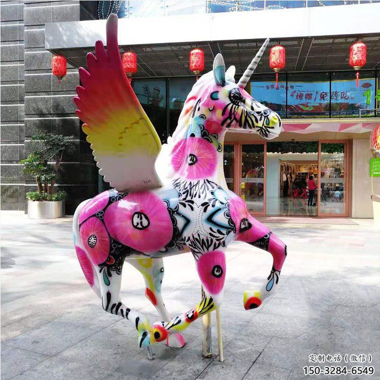 庭院天馬雕塑，現代小品，彩繪工藝