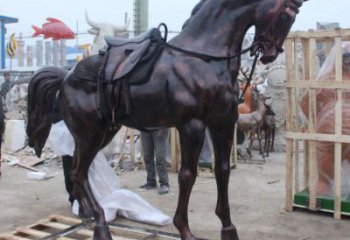 步行街小馬雕塑，景觀主題，古銅工藝