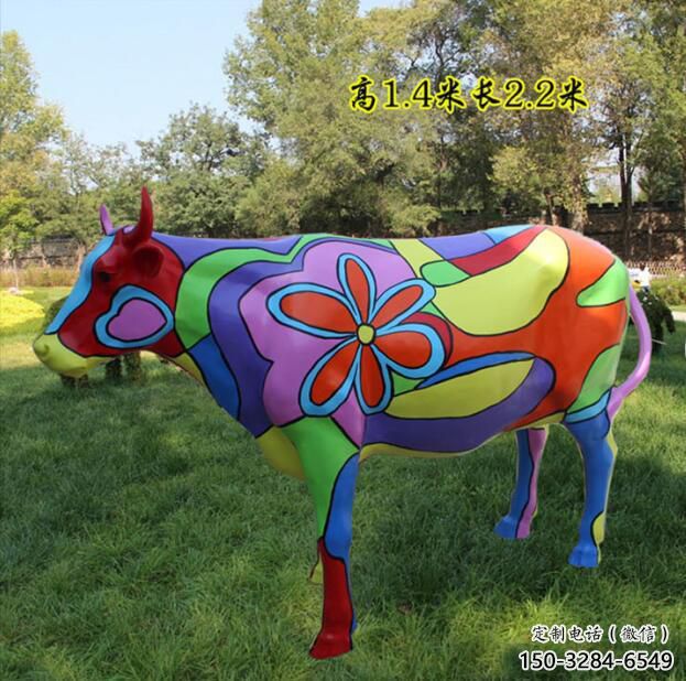 酒店公牛雕塑 庭院仿真雕塑 彩繪小品