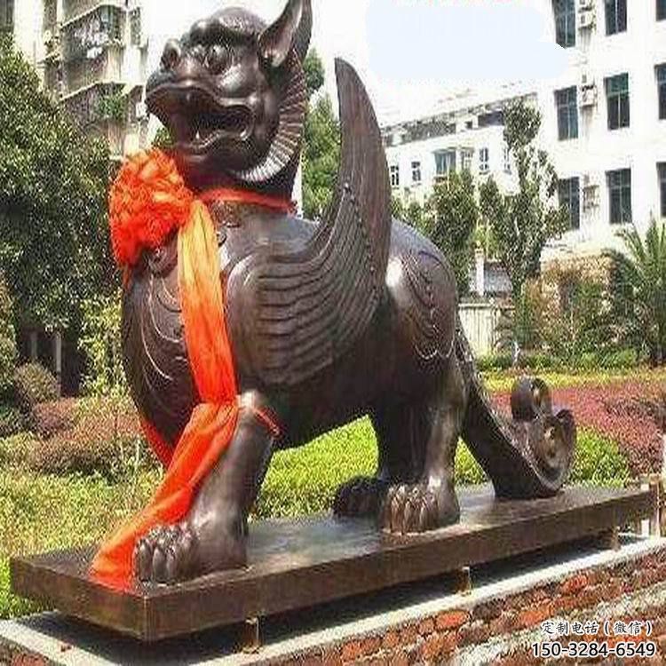 酒店白虎雕塑，鍍金歐式雕塑，仿古擺件